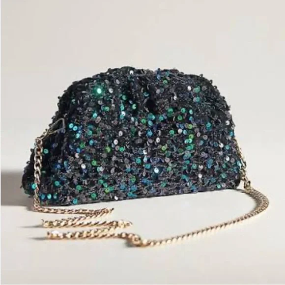 NWT Anthropologie Maeve The Frankie Mini Clutch: Velvet Sequin Edition gift - Picture 3 of 11